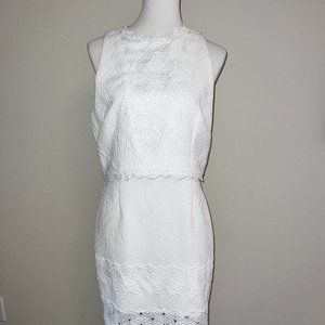 Antonio Melani lined white mid length Dress NWT